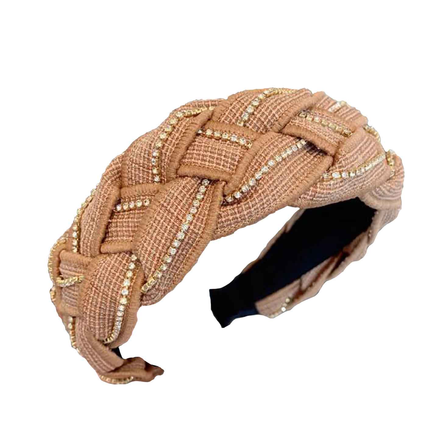 Large serre tête tresse caramel