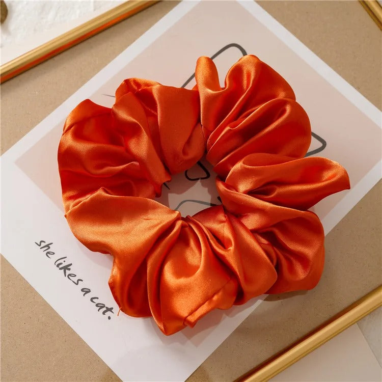 Chouchou orange satin