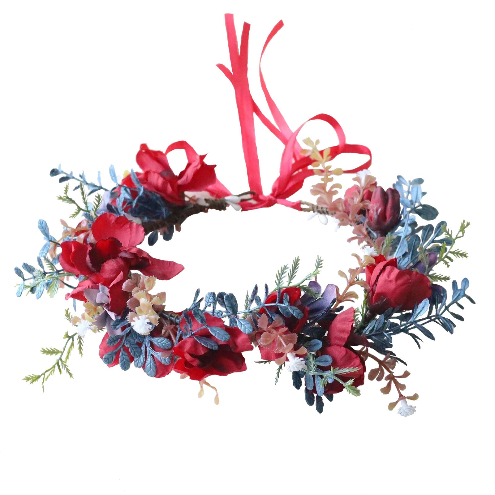 Couronne de fleurs rouges