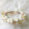 couronne fleurs roses banches