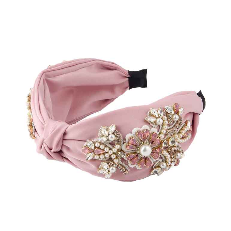 Headband rose poudre princesse