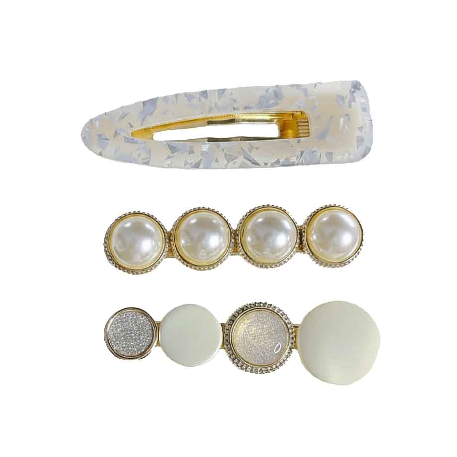 lots barrette fantisie blanche