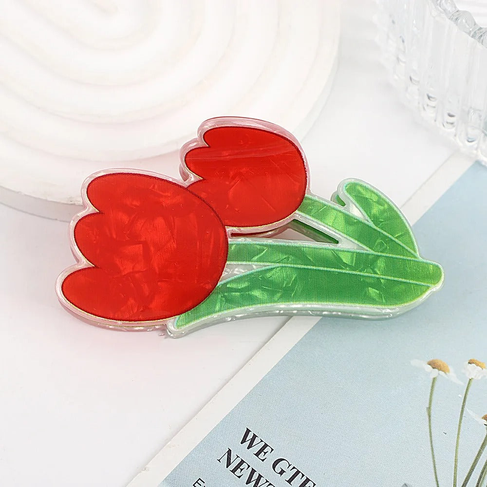 Pince cheveu fleur tulipe