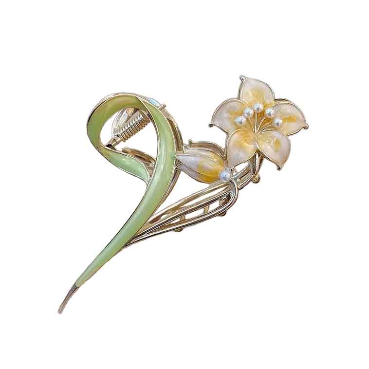 Pince cheveux fleur jaune