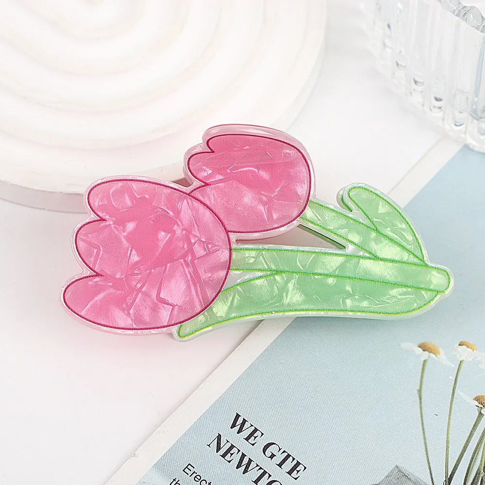 Pince cheveux fleur tulipe