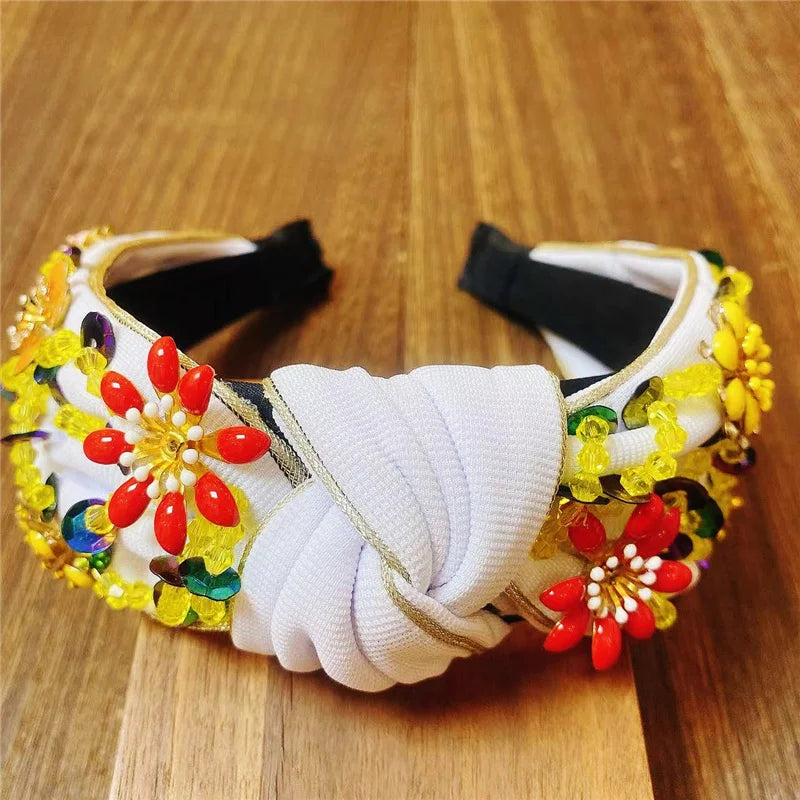 serre tete blanc et perles