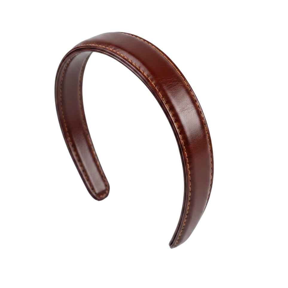 Serre tete cuir marron