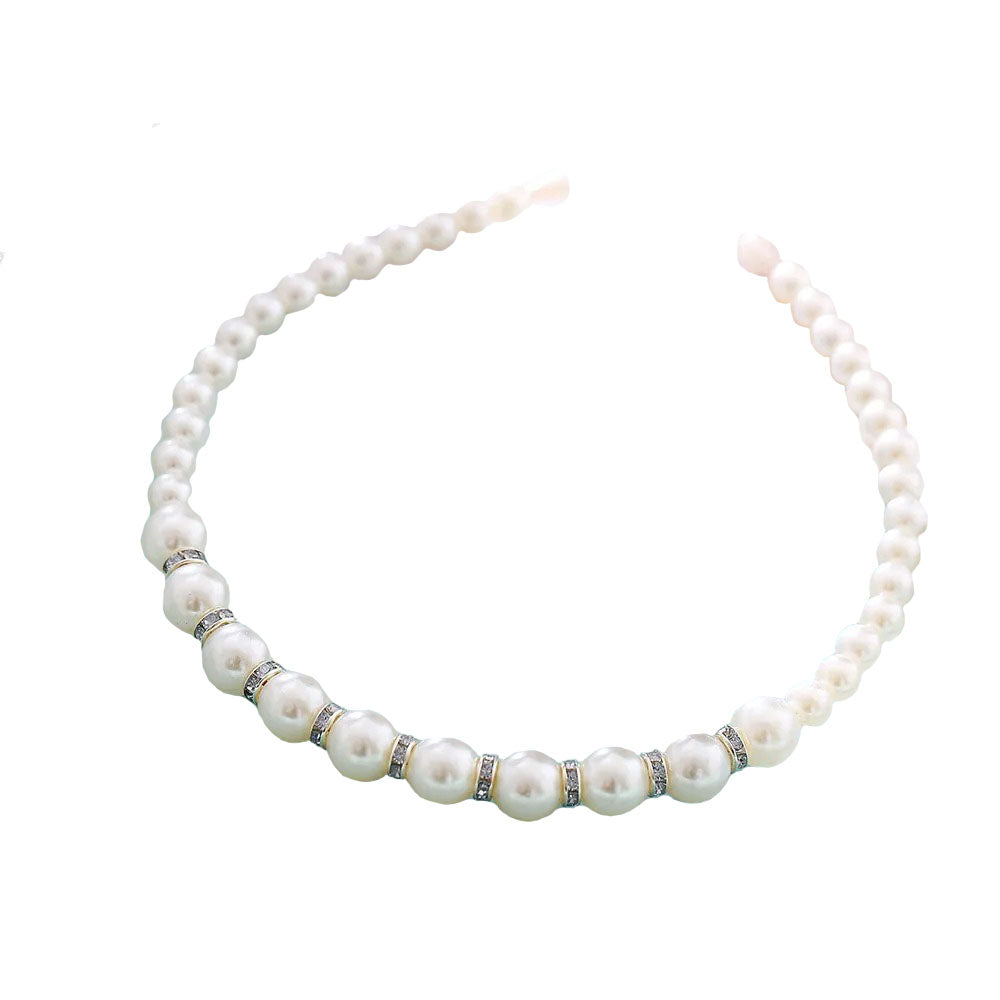 Serre tete perles et diamants