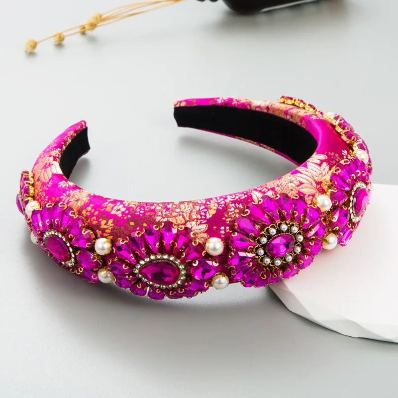Serre tête Strass Fuschia