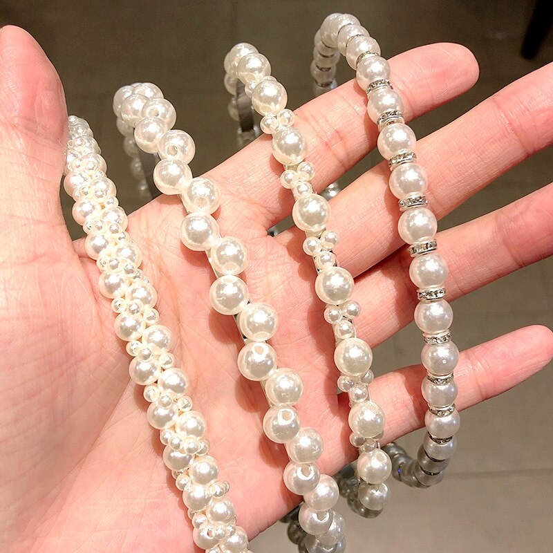 Serre tête Rangée de perles décalée