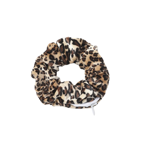 chouchou leopard velours