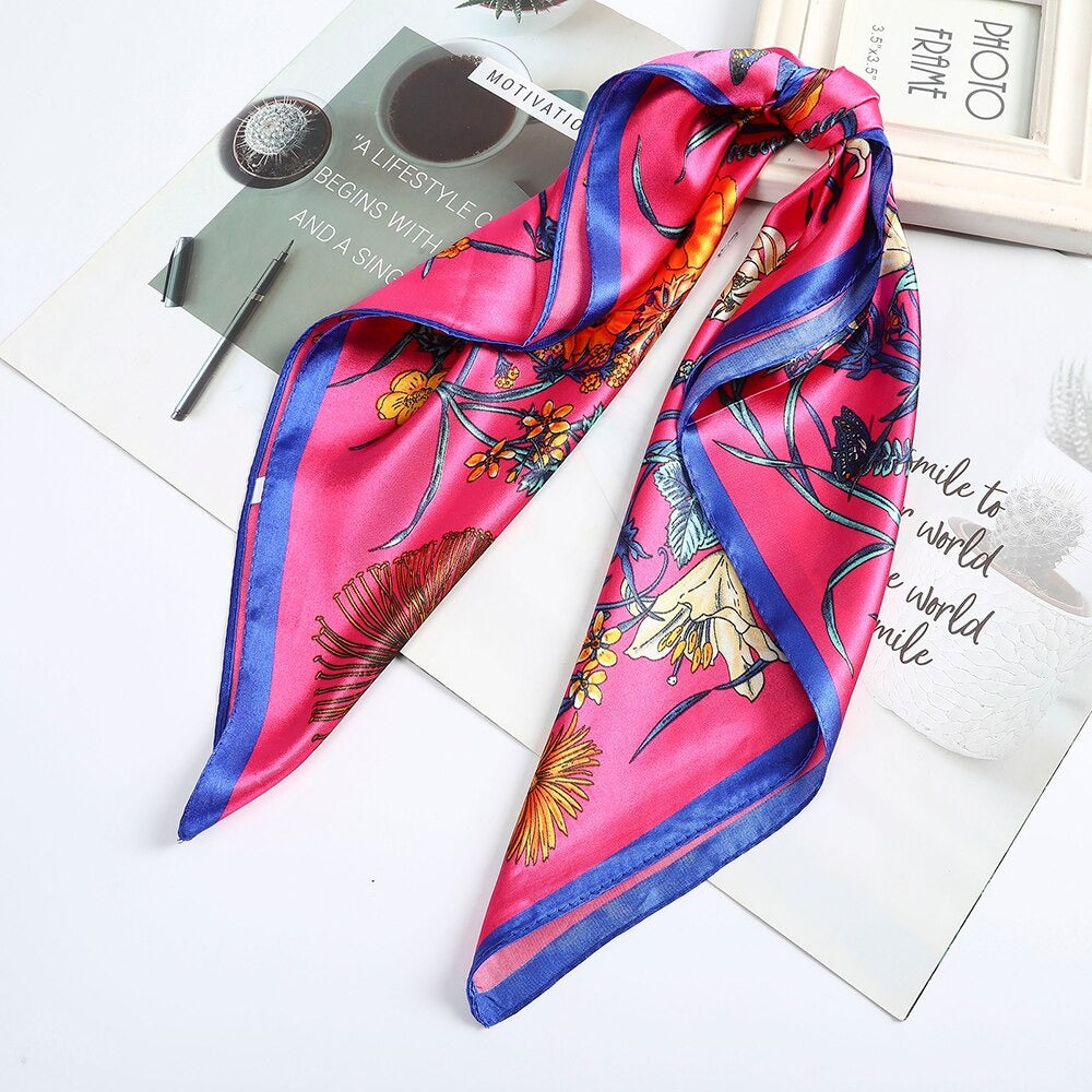 foulard cheveux rose
