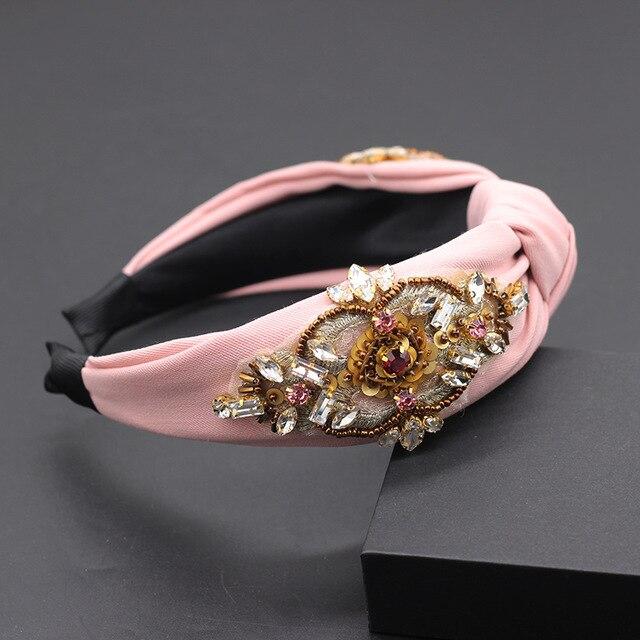 headband rose poudre princesse