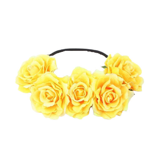 couronne de roses jaunes