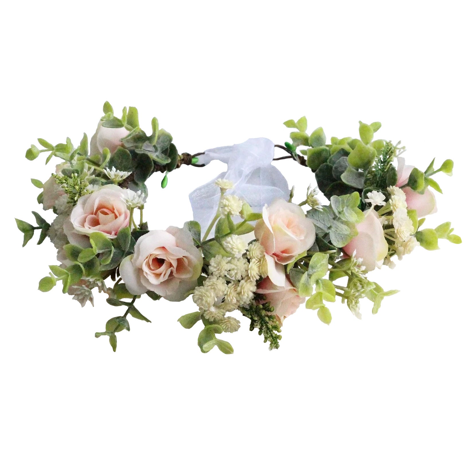 COURONNE  DE FLEURS ROSES