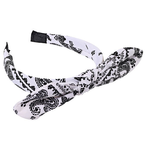 Serre tete bandana blanc à noeud