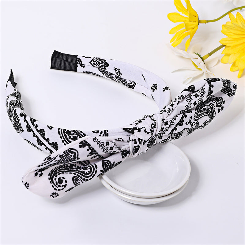 Serre tete bandana blanc à noeud