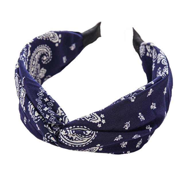 Serre tete bandana bleu