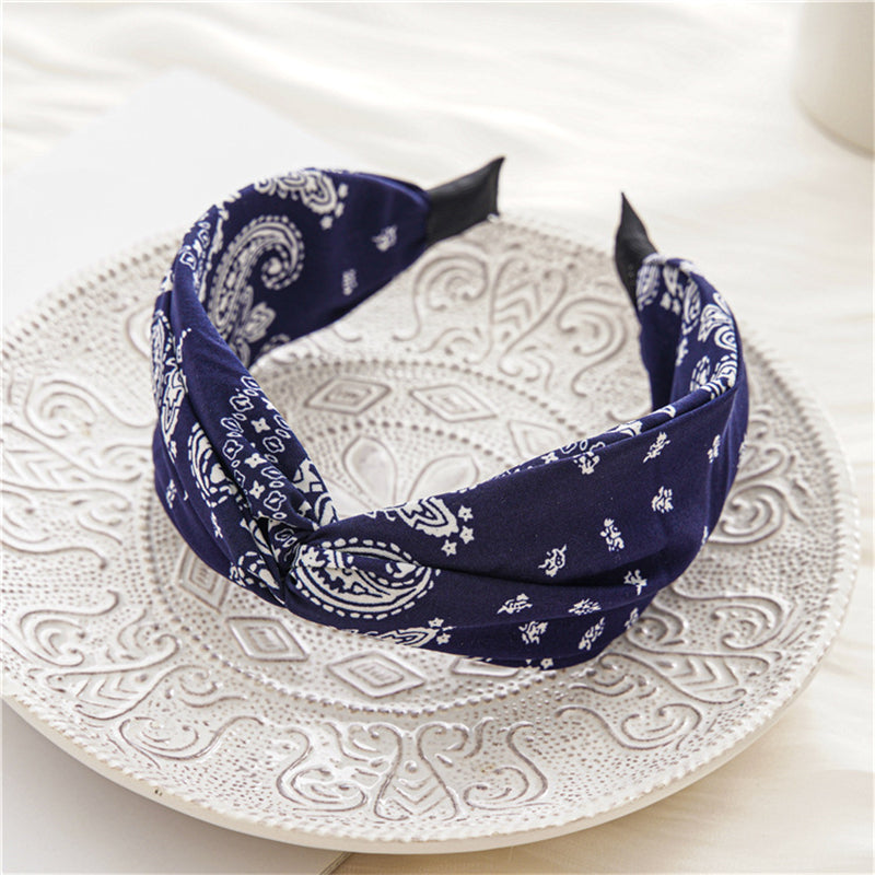 Serre tete bandana bleu