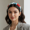 Serre tete fleuri rouge et blanc pour femme