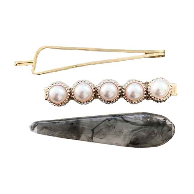 Barrette dore marbre 