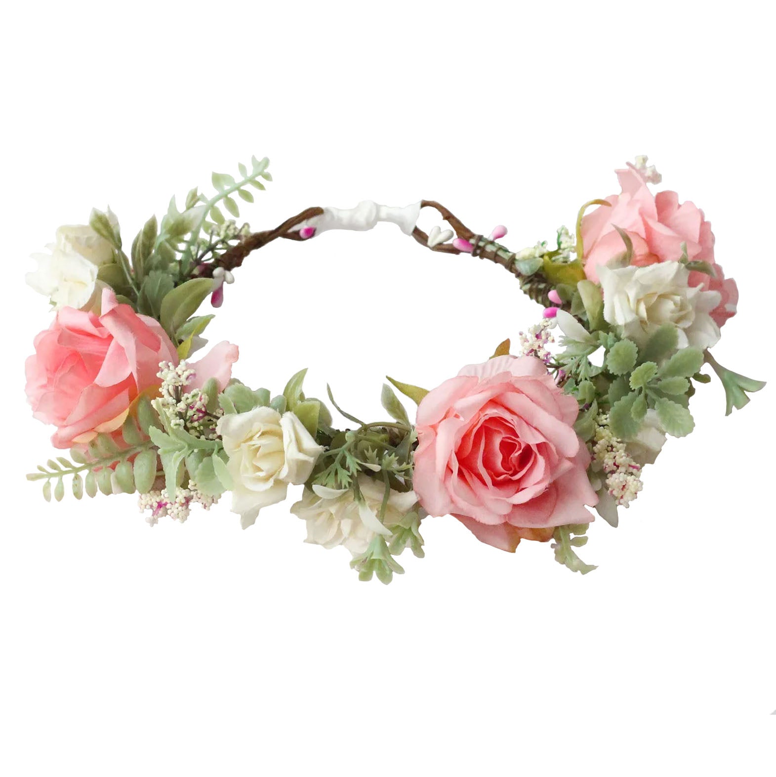 Couronne fleurs rose harmonie 
