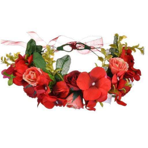 Couronne fleurs rouges