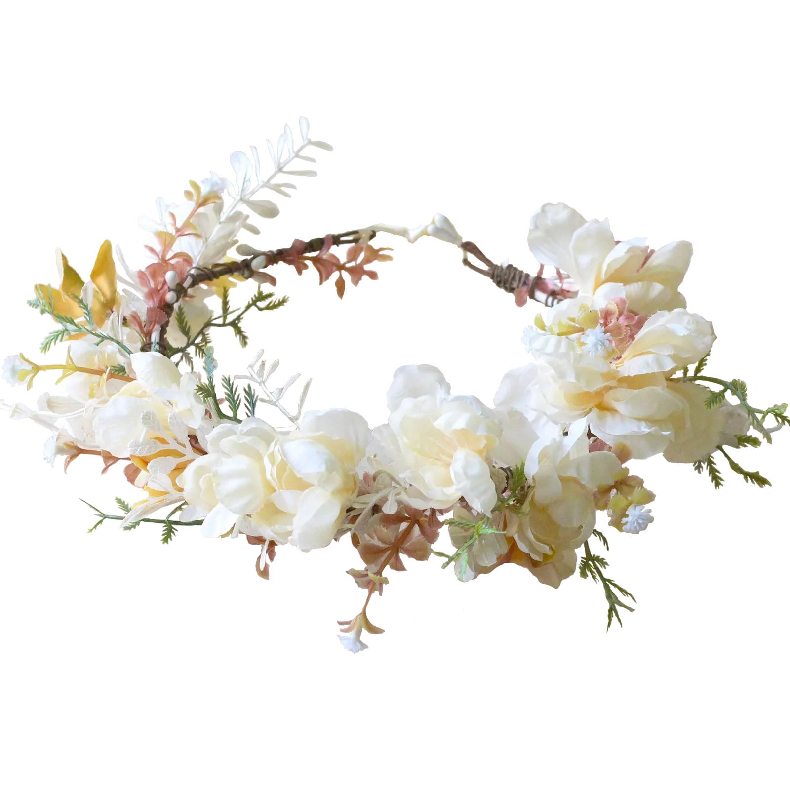 Couronne fleurs blanches cheveux
