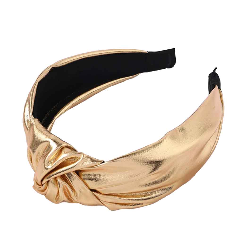 Headband cuir doré 