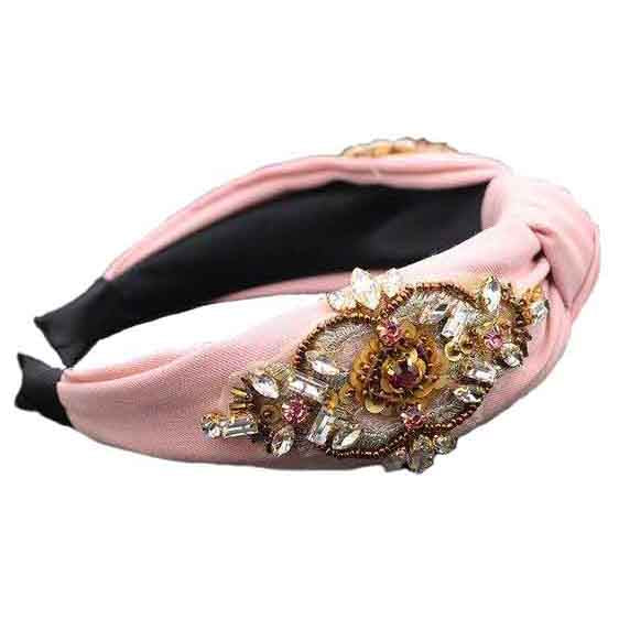 Headband rose poudre 