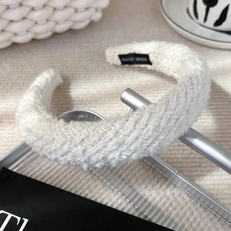 Maxi serre tete blanc laine