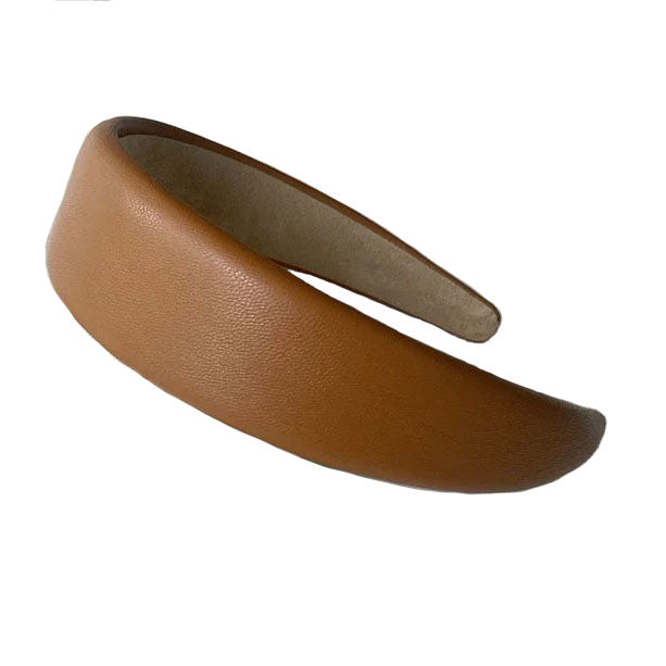 Serre tête cuir maxi camel