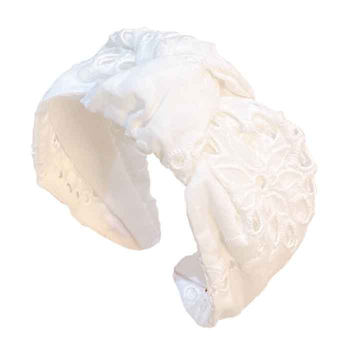 Serre-tête blanc broderie