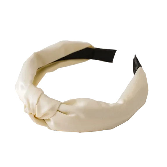 Headband blanc satin