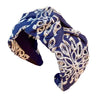 Serre tete bleu broderie