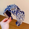 Serre-tête bleu broderie