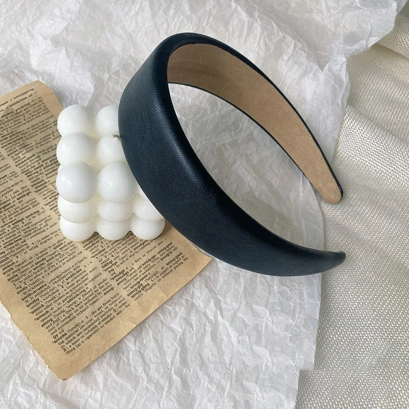 Serre tete cuir noir