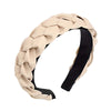 Serre tete cuir tresse blanc