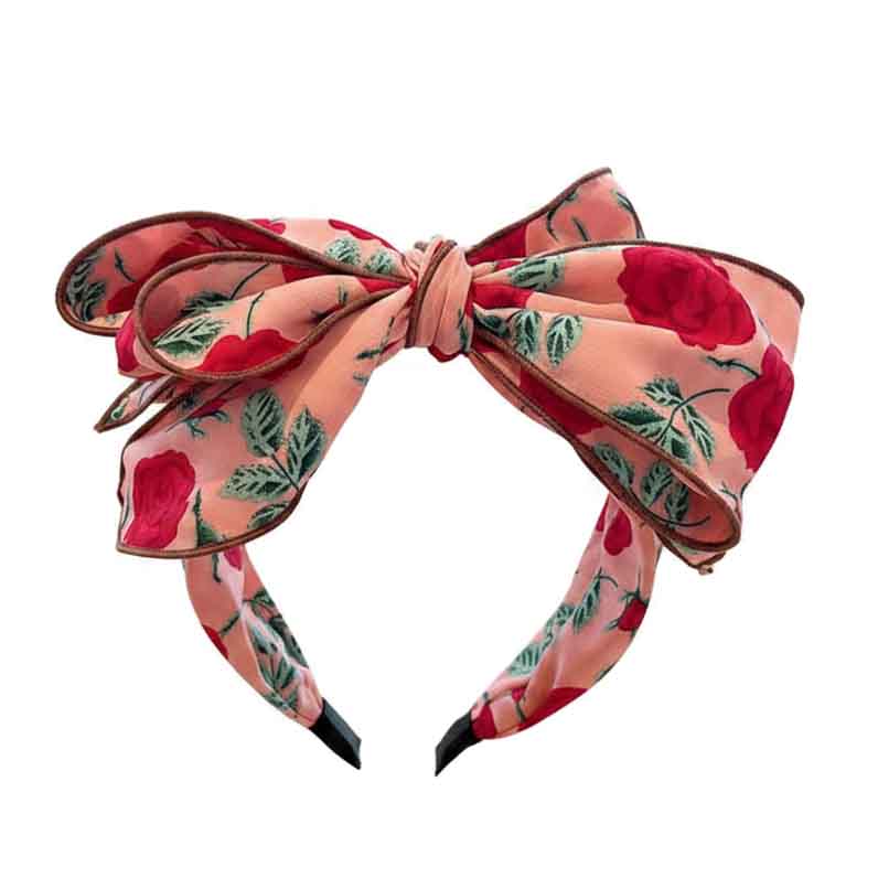 Serre tete maxi noeud rose