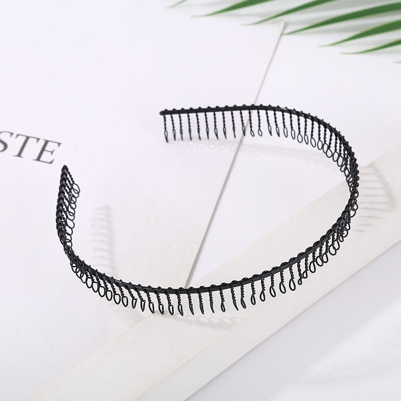 Lot De 5 Bandeaux Peigne Serre-tête - 2 Cm De Large - Accessoire Cheveux Noir Pour Femmes/filles