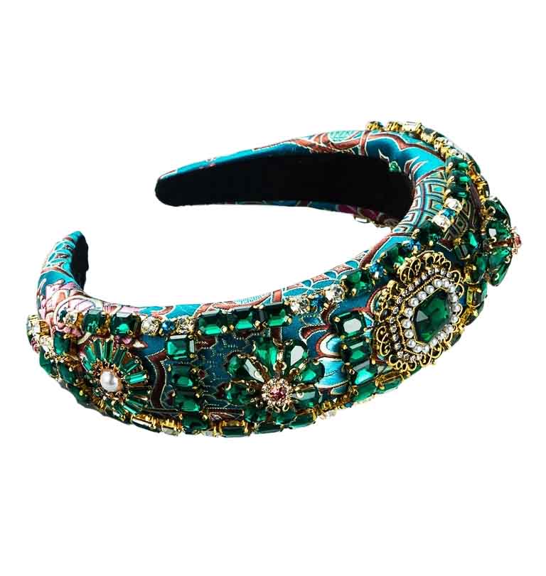 Serre tête Strass Emeraude