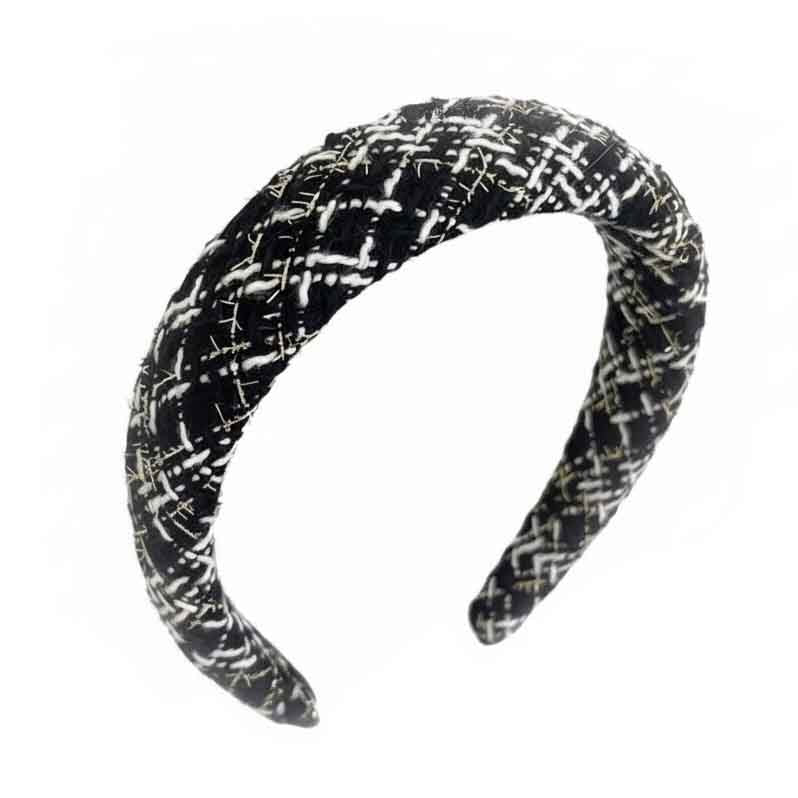 Serre tete tweed blanc noir 