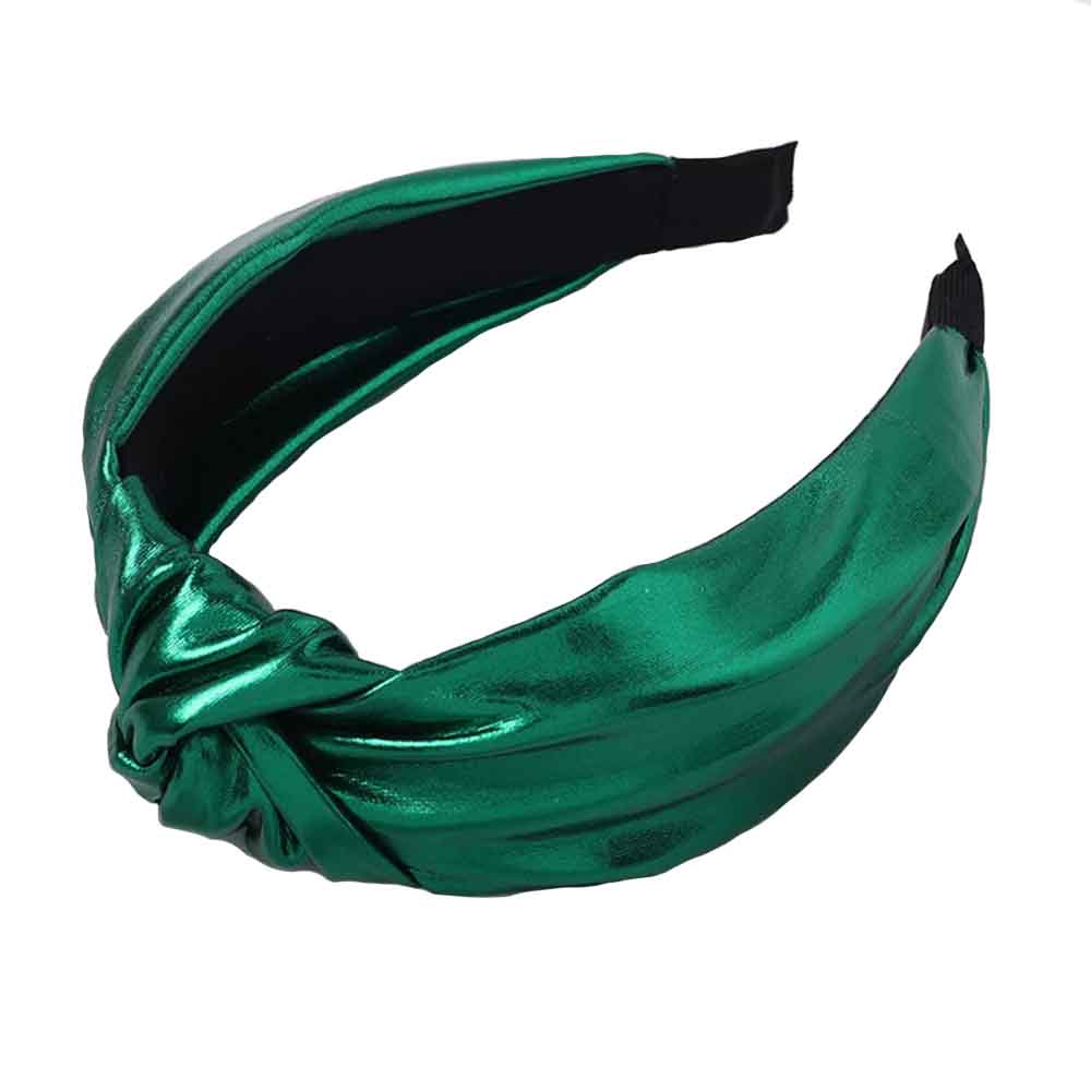 Serre tete vert en cuir vinyl 