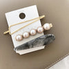 Trio barrette marbre et perles