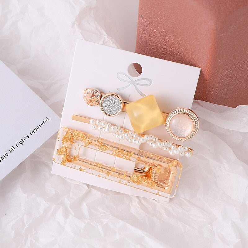 Barrettes bijoux jaune