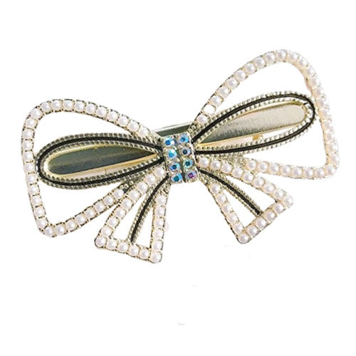 barrette noeud perles