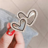 Barrette double coeur strass - 1