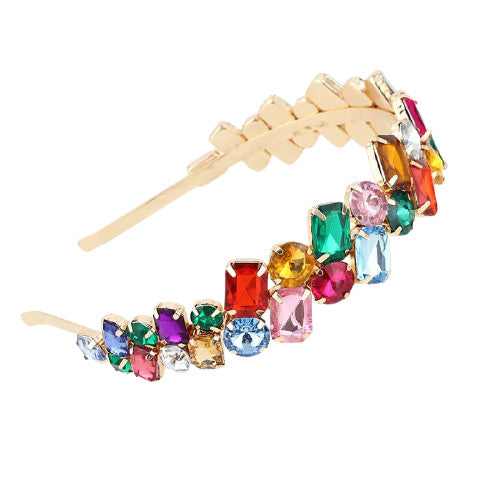 Bijou de tête cristaux colorés - Quitterie