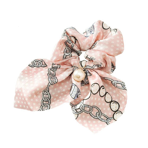 chouchou foulard rose