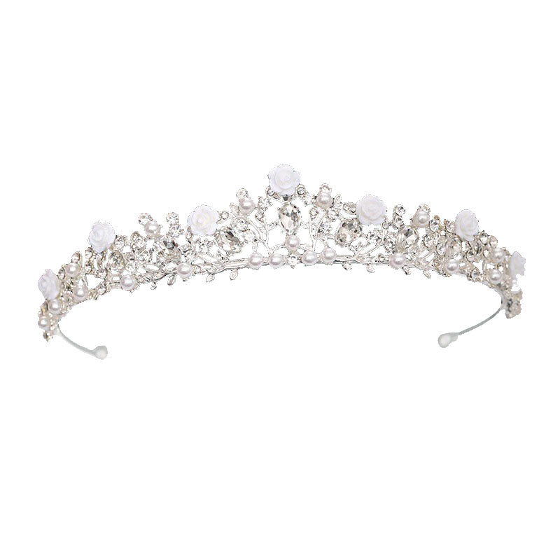 couronne bijoux roses blanches